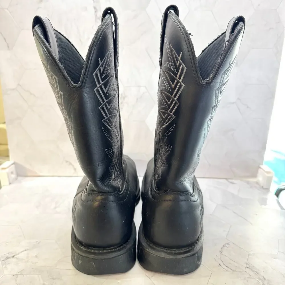 Irish Setter Boots 83956 Pull On Black Sz 9 EE Waterproof Square Steel Toe
